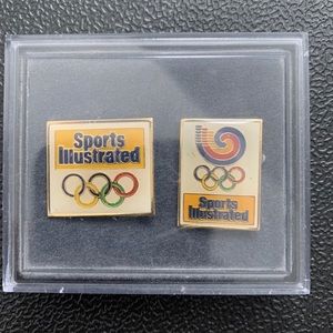 Vintage Sports Illustrated Olympics Pin Set of 2 1988 Seoul Games case Included